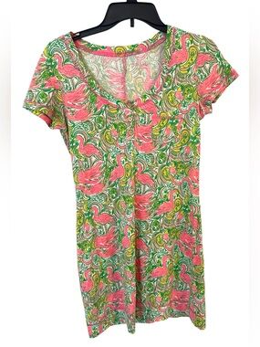 Lilly Pulitzer Britton Hot Wings Print Cotton Dress Size Small